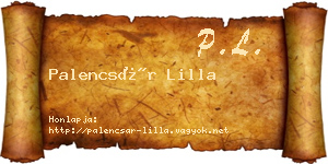Palencsár Lilla névjegykártya